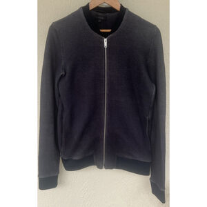 COS Mens Two Tone Gray Textured Cotton Zip Jacket Small Minimalist Casual Modern